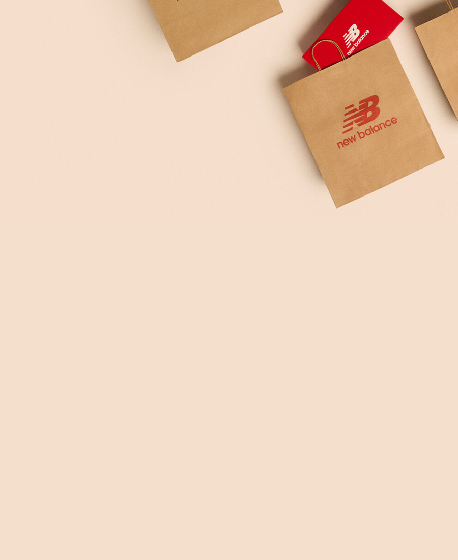 Stack of red NB shoeboxes